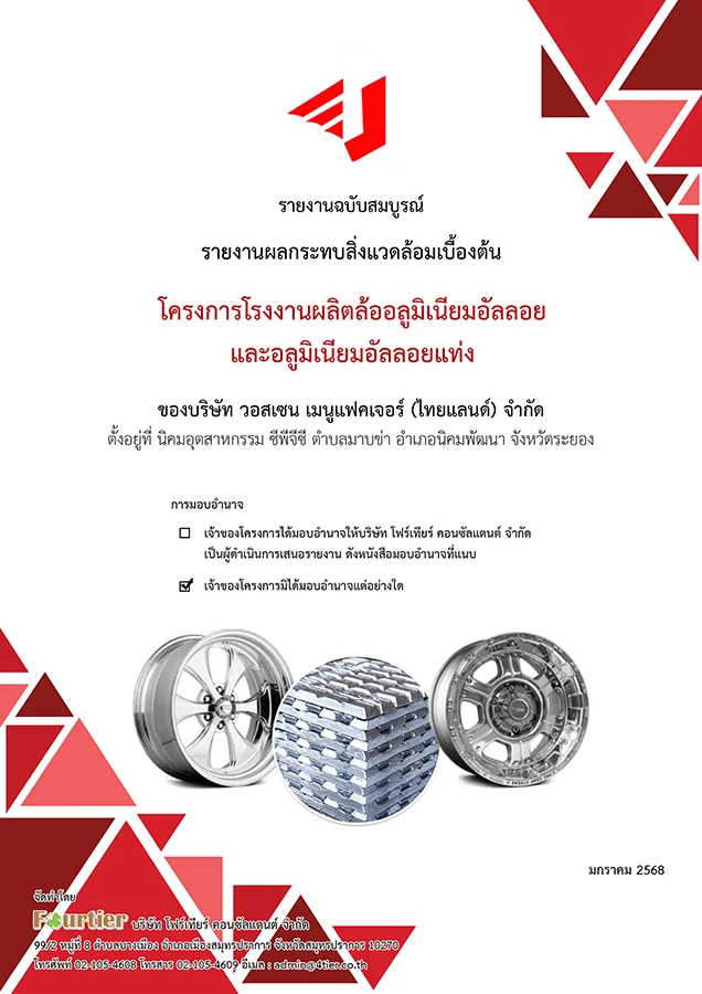 6718 cover page of the report for the wossen aluminum wheel manufacturing plant